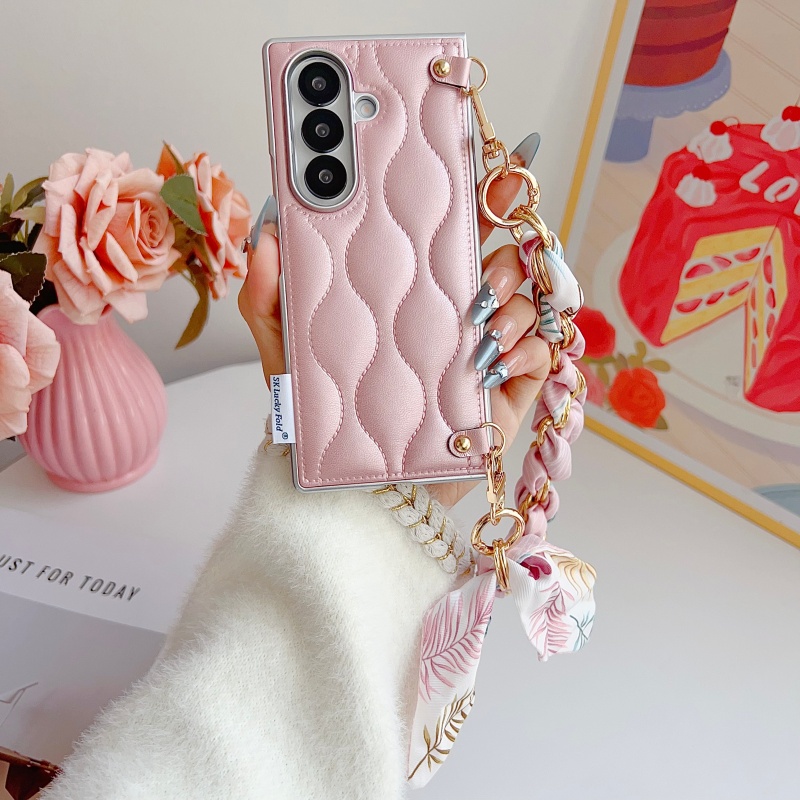 Z Phone Accessories - Luxury Wave Pattern Leather Phone Case