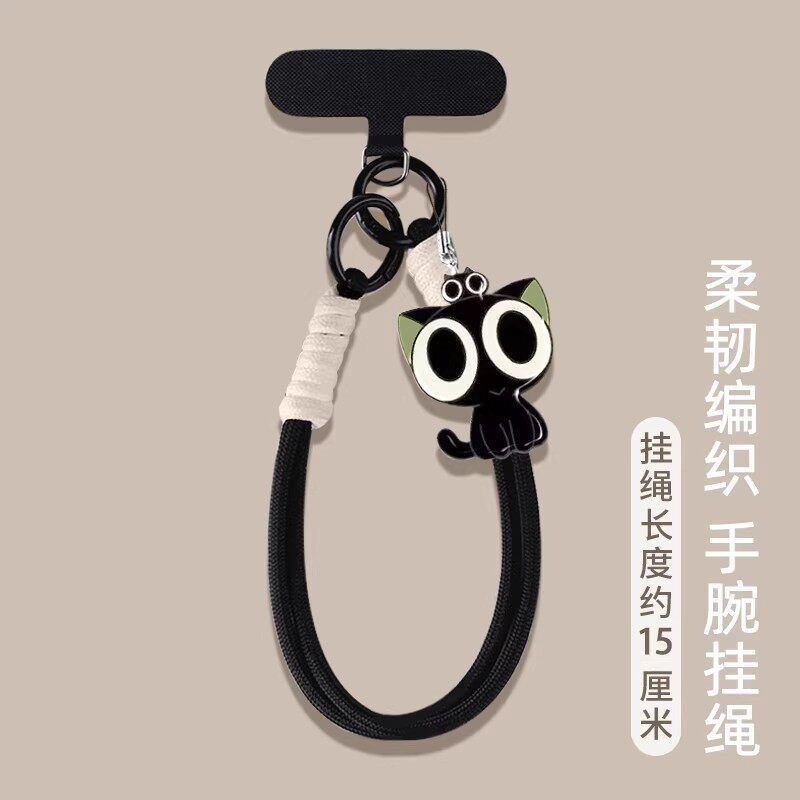 Phone Accessories Hanger - A stylish black cat-themed anti-theft and