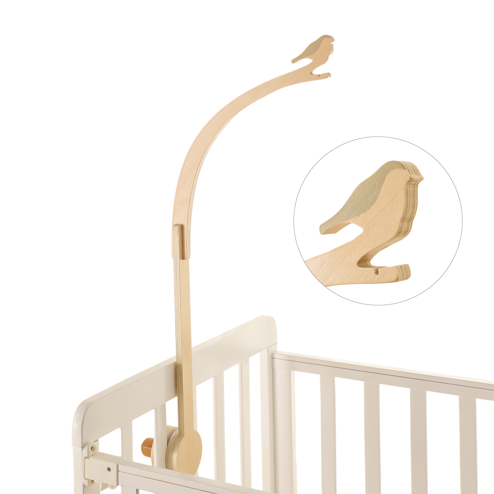 Phone Accessories Hanger - Baby Wooden Little Birdie Bed Bell