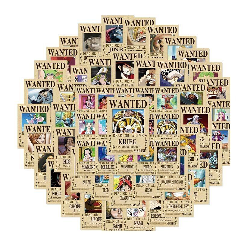 Phone Accessories Poster - One Piece Sticker 140Pcs Wanted Poster