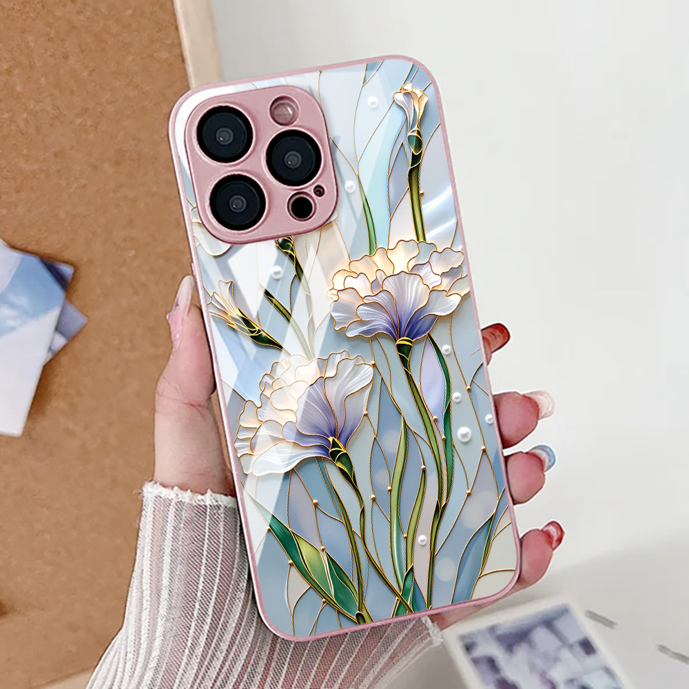 Tempered Glass Screen - Lotus Flower Phone Case For iPhone