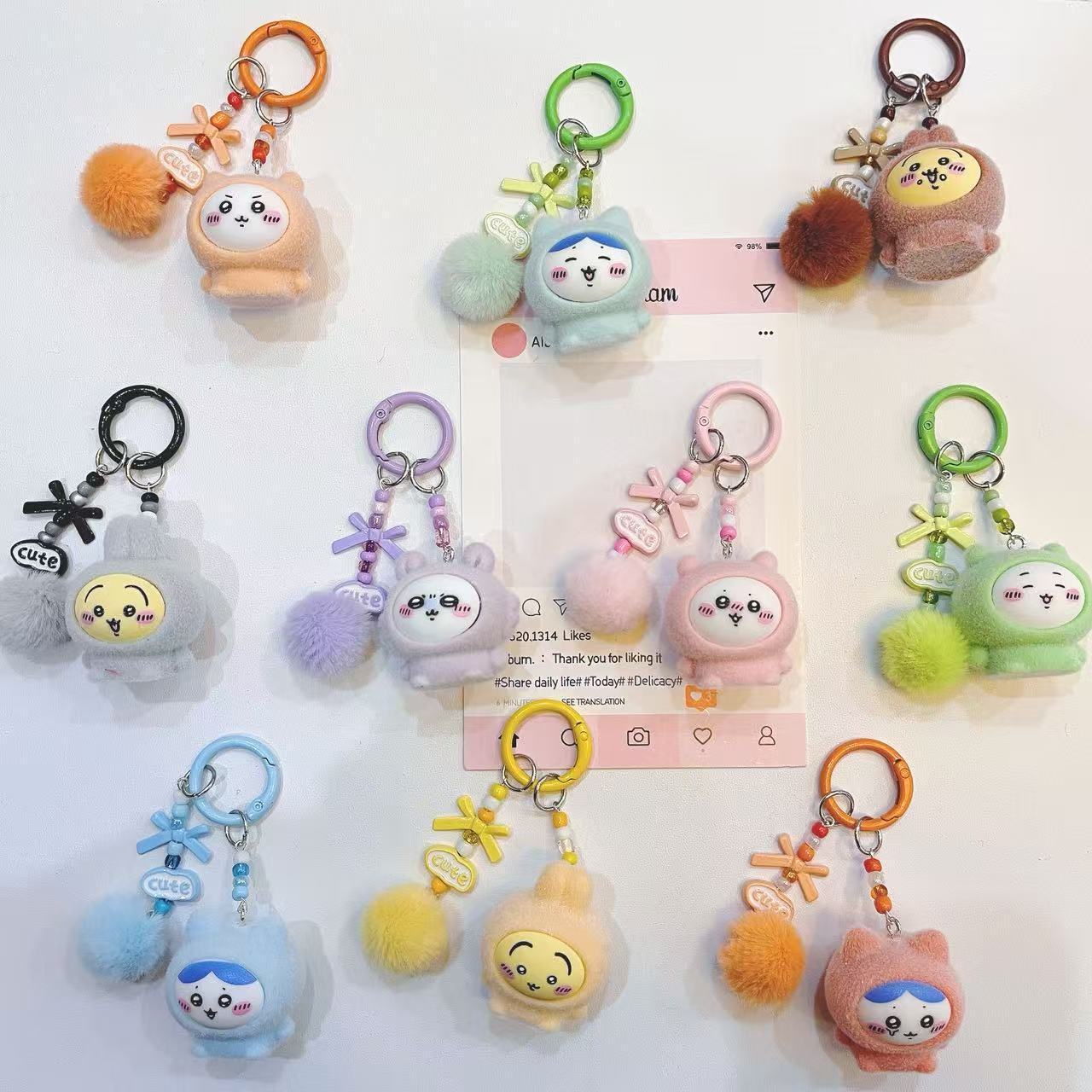 yiji Flocked Cartoon Keychain  - đánh giá và giá Phone Accessories For Kids