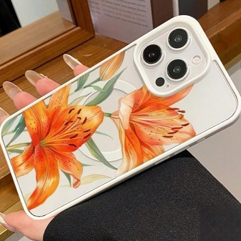 Orange Lily-Patterned Magnetic - đánh giá và giá Magsafe Wireless Charger